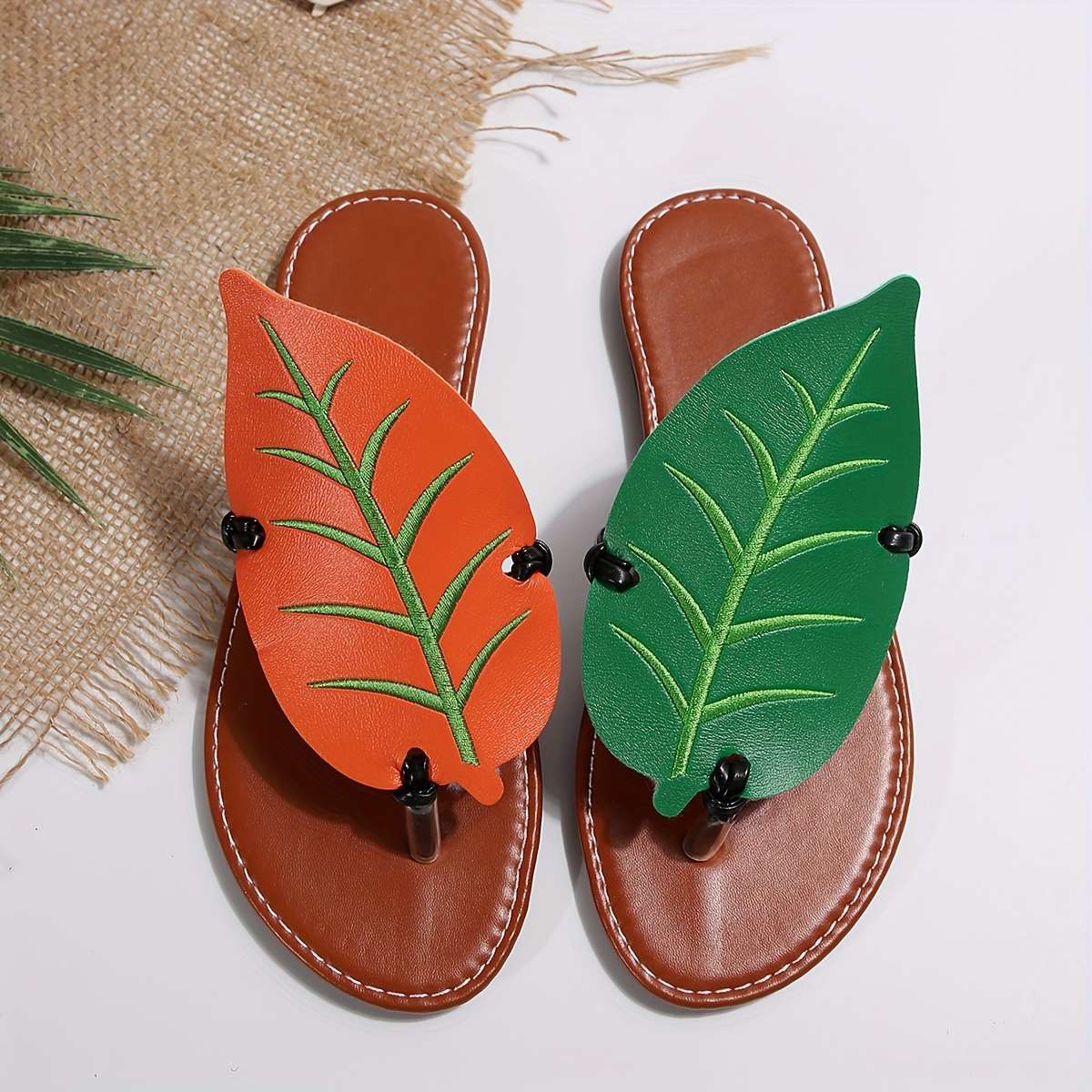 Ladies Summer Flip Flops Red-Gray Uk 7