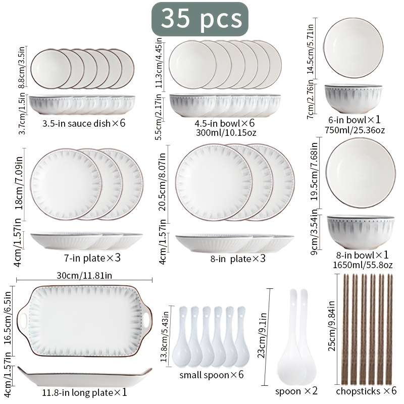 Bowl Quantity 6Person 35Pcs Set