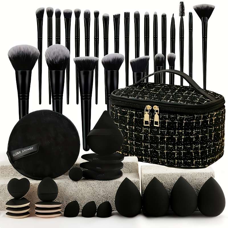Makeup Brush Set Color Black Quantity16Pcs