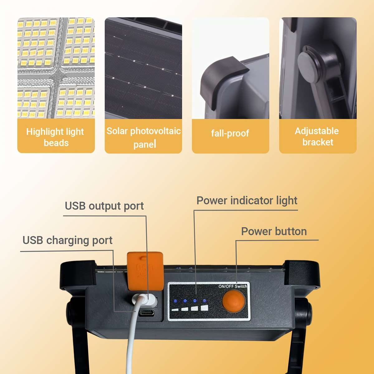 Solar Emergency Lights Color 2Pack Grey  Grey