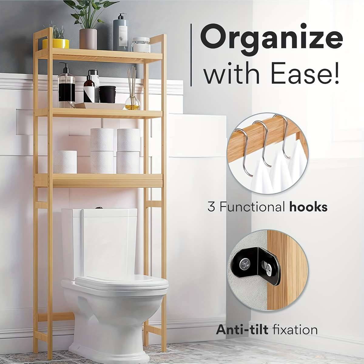 Bathroom Storage Rack Color Brown1