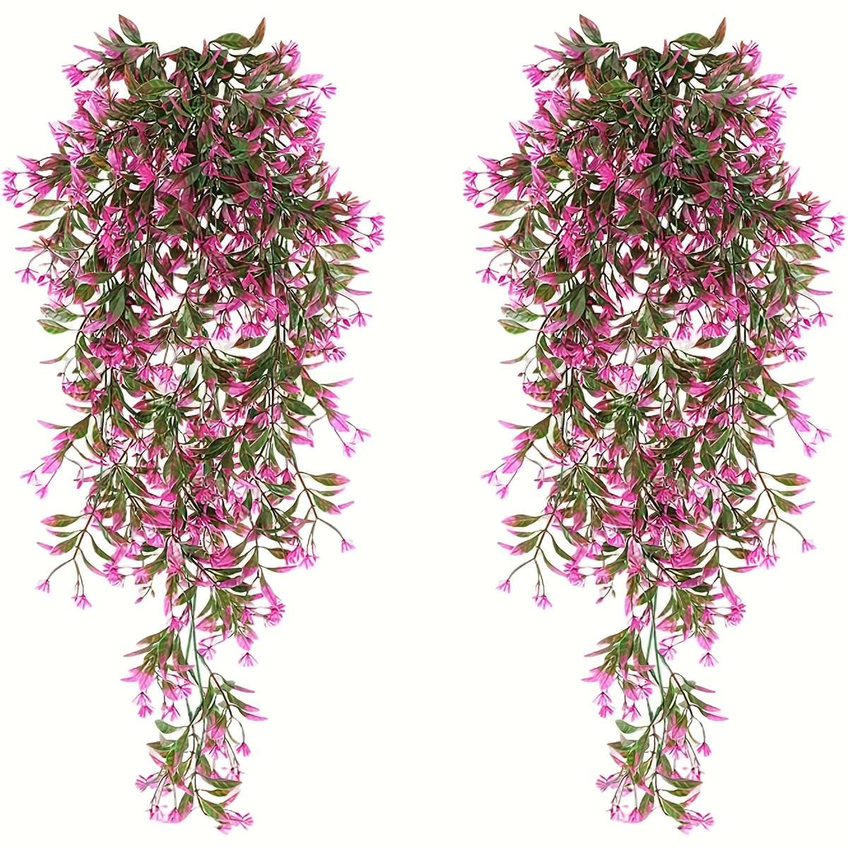 Simulated Flower Color 2Pcs Rose Red Ivy