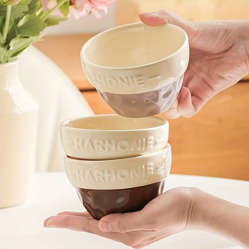 Bowl Color Harmonie Stone Pattern 10.16 Cm  Brown