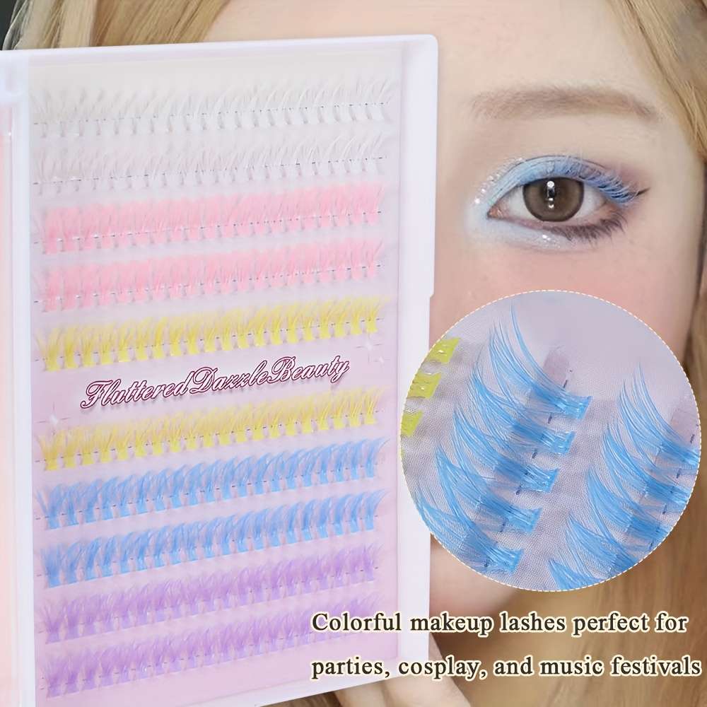 200pcs Soft D Curl Mink Lashes Color 5 Pastel Macaron 12mm