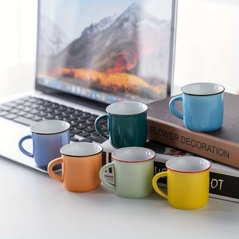 Water Cup Items 6 Piece Mixed Color Coffee Cup  Medium Size
