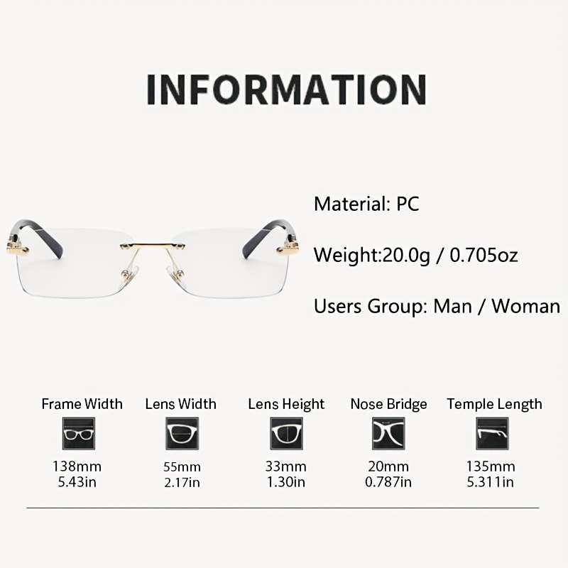 Mens Glasses Color Silvery2 Pack