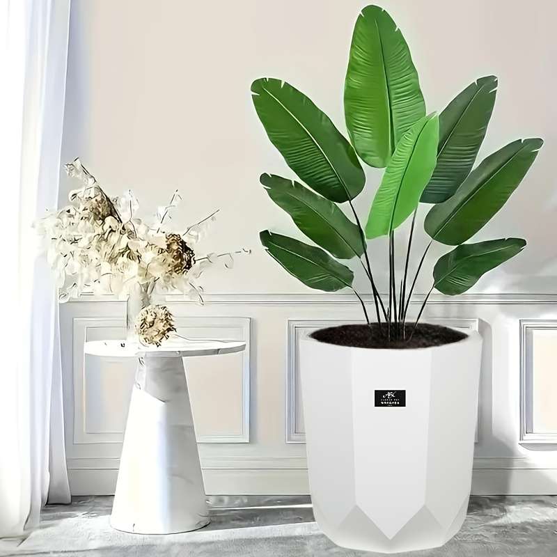 Flowerpot Model White 2 Pieces  Tray 2 Pieces