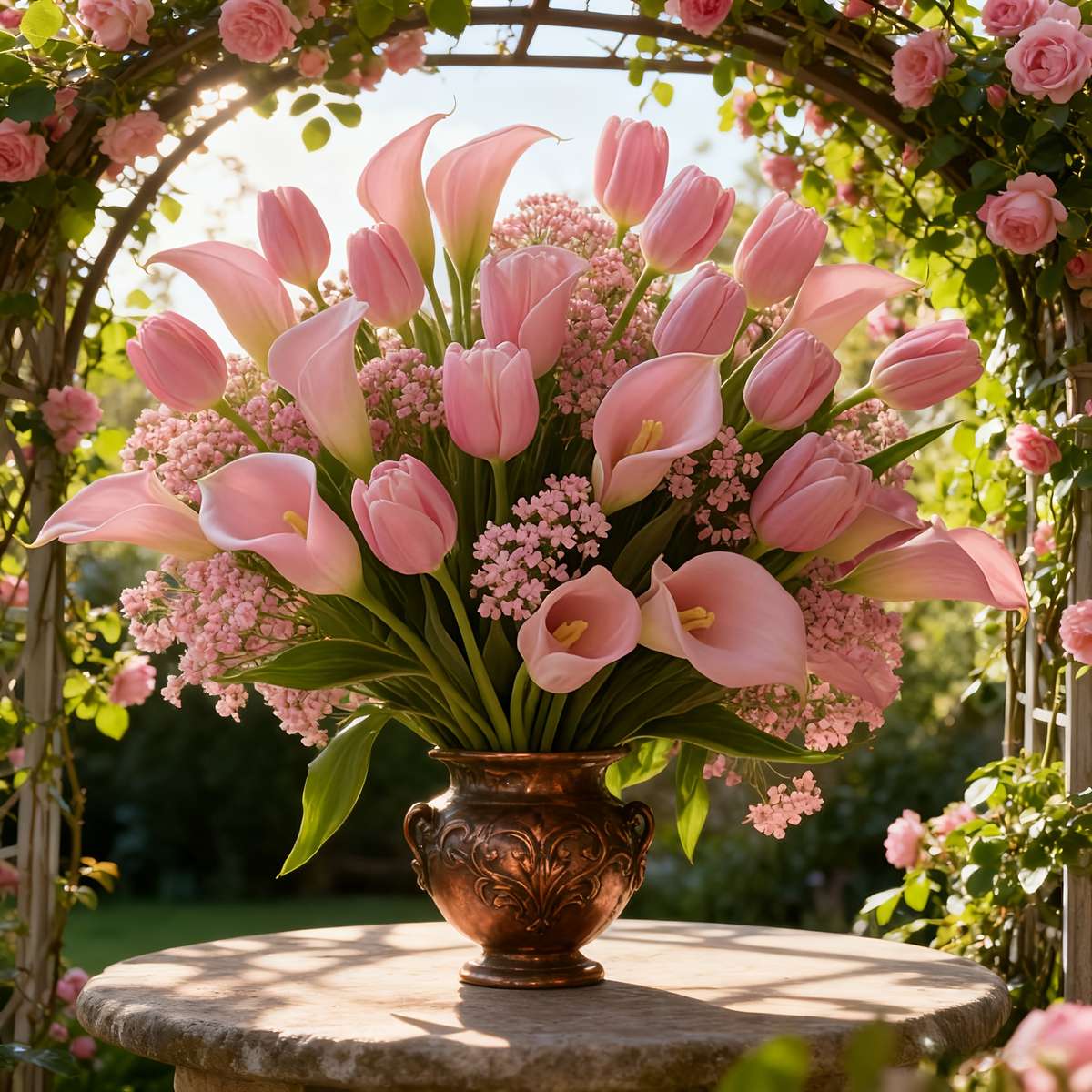 Simulated Flower Items 20Pcs Babys Breath  5Pcs Calla Lily  5Pcs Tulip