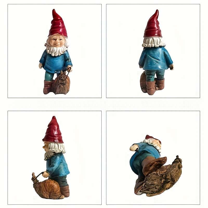 Hand Painted Look Dwarf Gnome Statue Resin