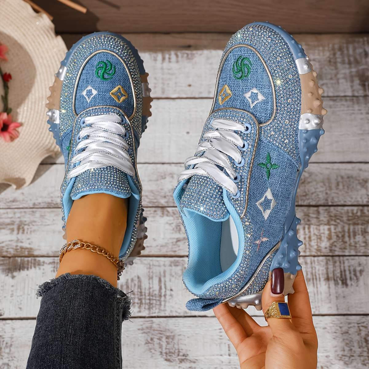 Women S Sneakers Color Blue Sizeuk 6.5