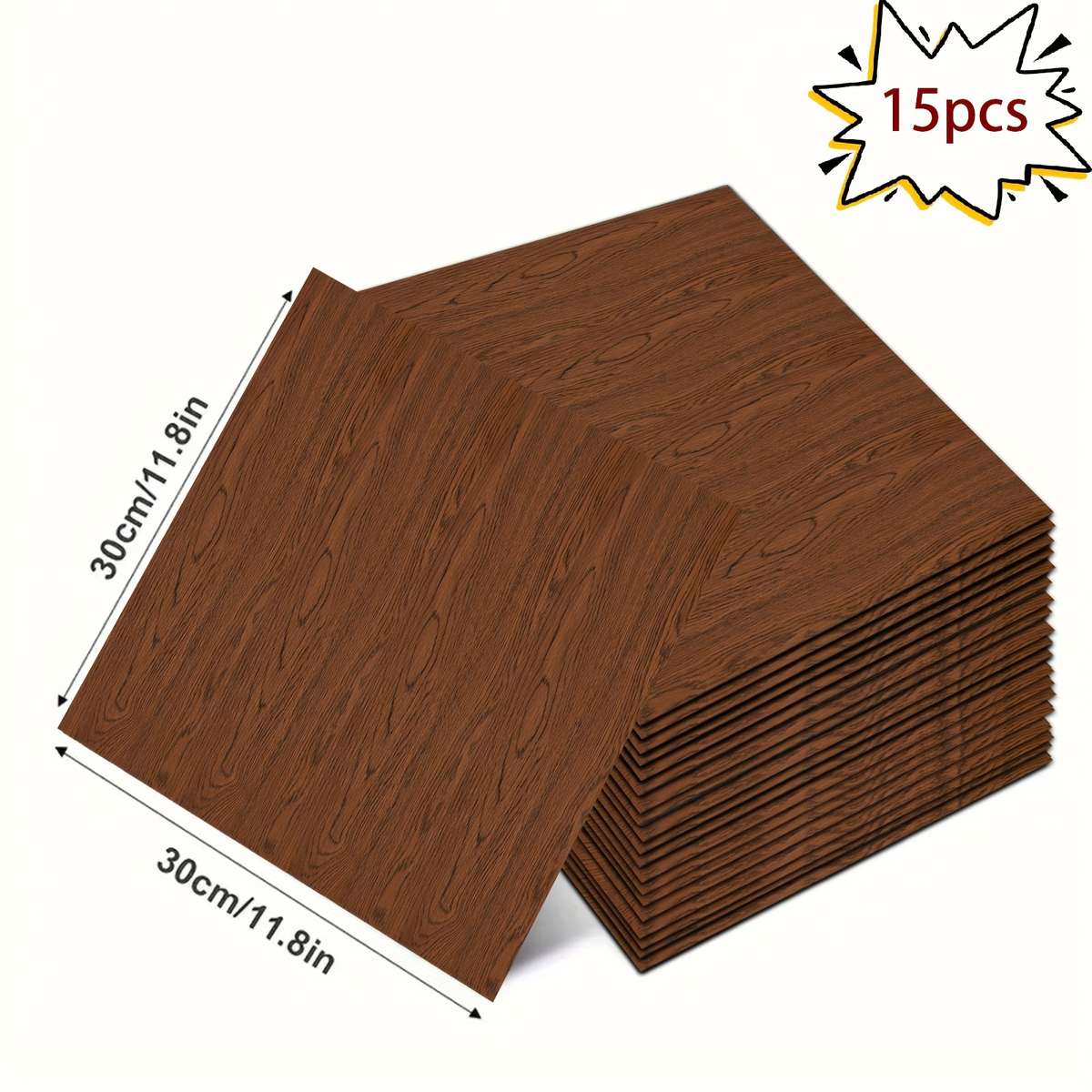 Self Adhesive Floor Stickers Brown Style 2 45Pcs