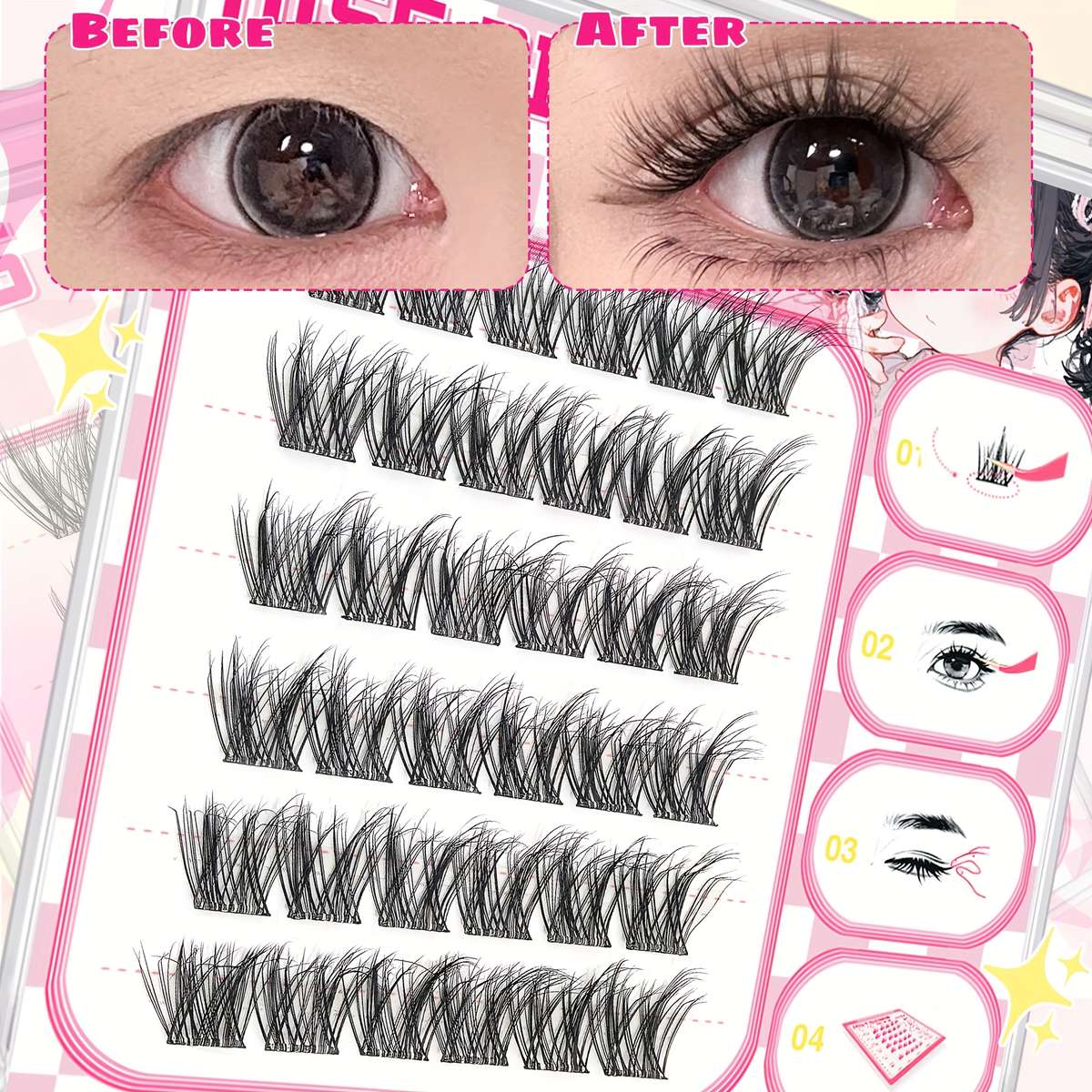 Premium Natural Fluffy Individual Lashes Color 5d Doll Like