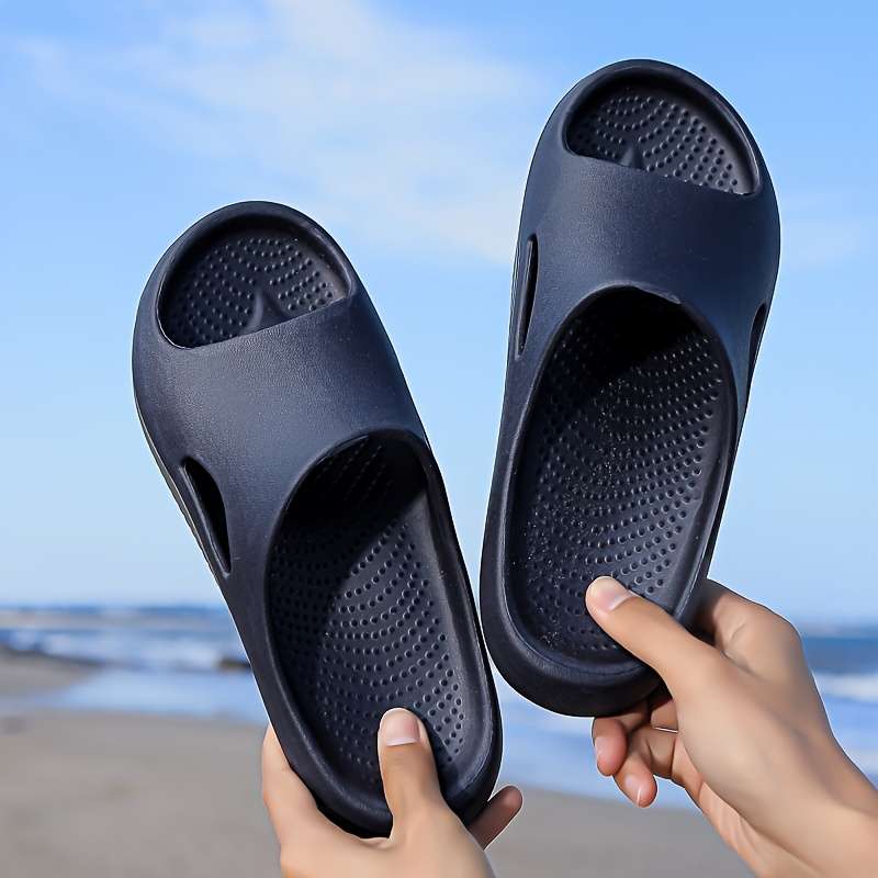 Men Slippers Summer Style Black Size Uk 7.5