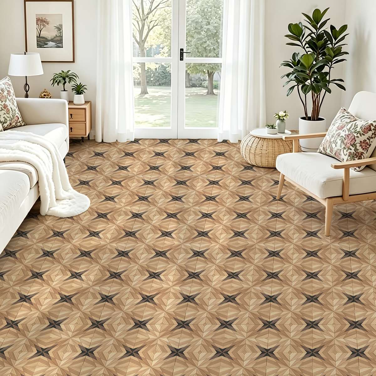 Self Adhesive Floor Stickers 40*120Cm Wood Grain