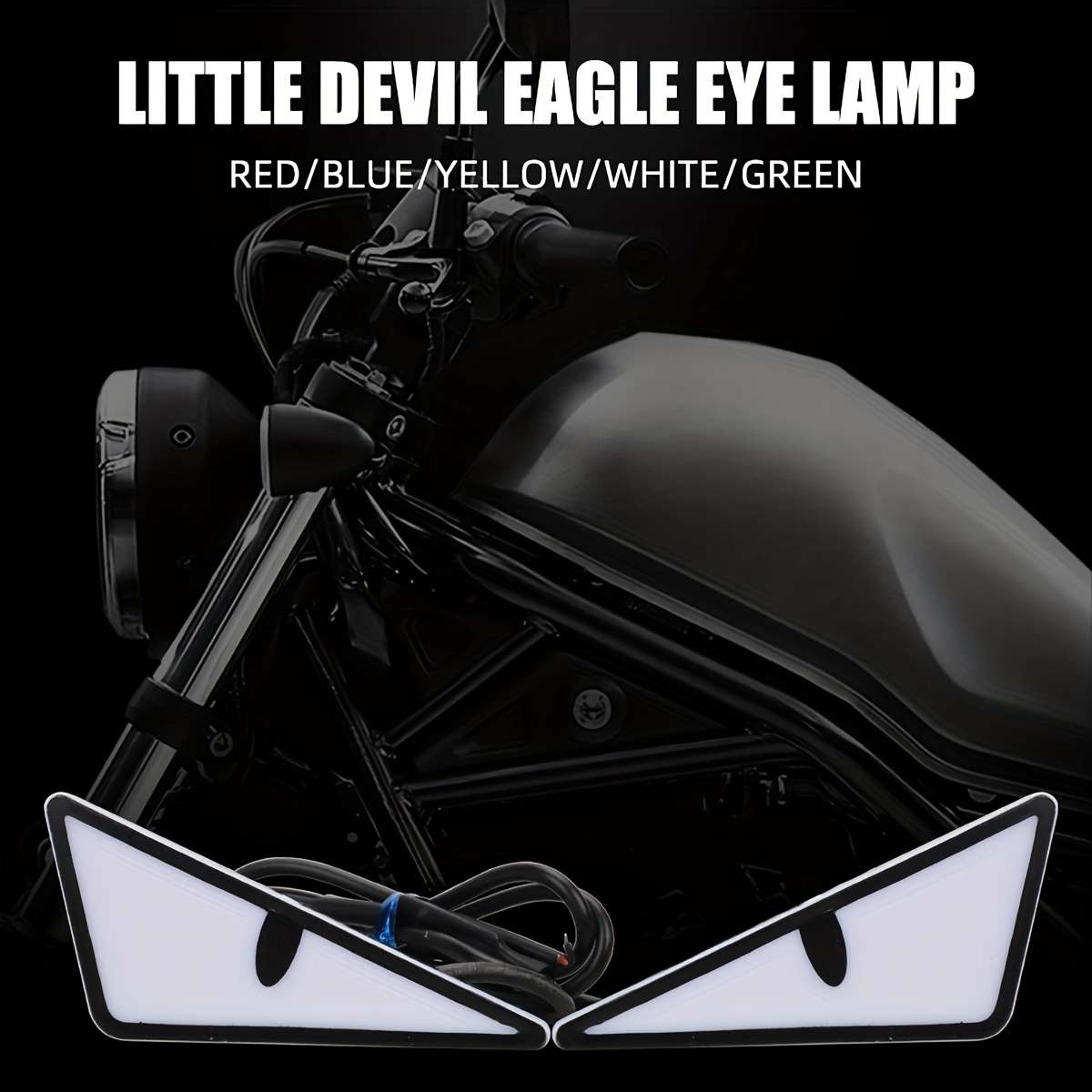 2Pcs LED Eagle Eye Lights Triangle Demon Eye Fun Atmosphere Lights