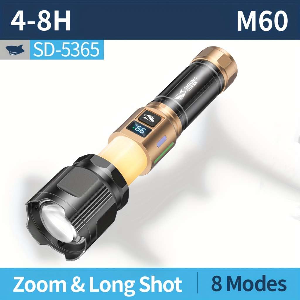 Efficient 1Pc Smilingshark Led Flashlight Cob Floodlight Flash Daily Reliable