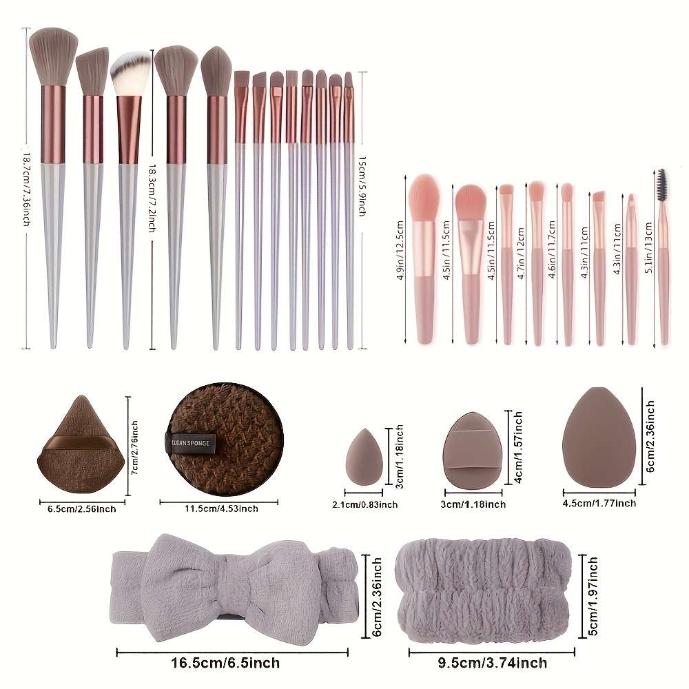 Makeup Brush Set Color Black Quantity16Pcs