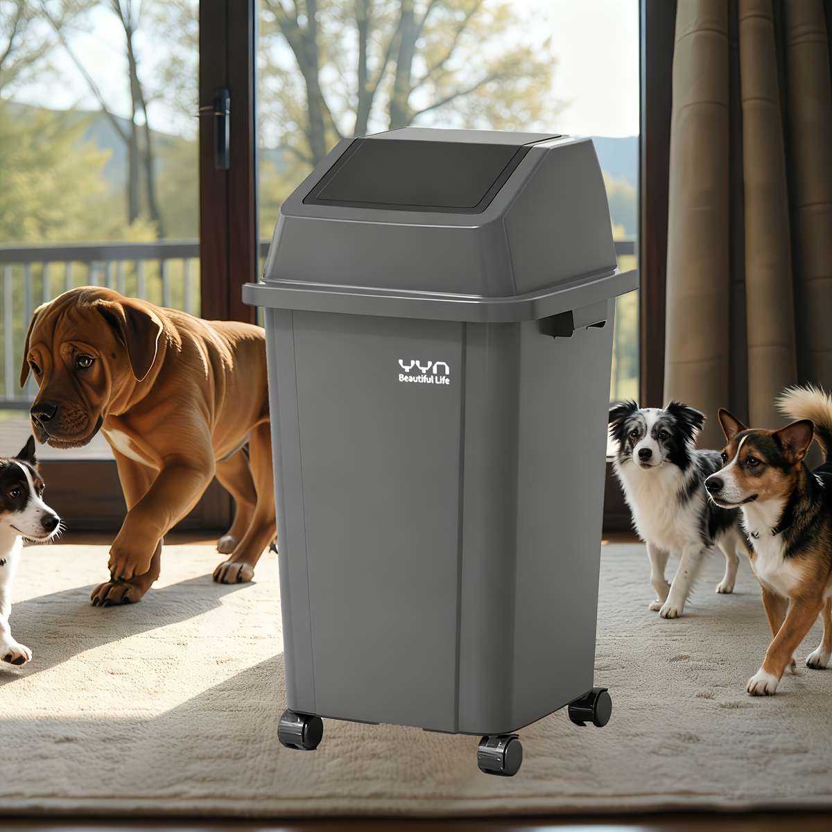 Garbage Can Color Blackwith  Sizeheight 50 Cm Length 33.6 Cm Width 22 Cm