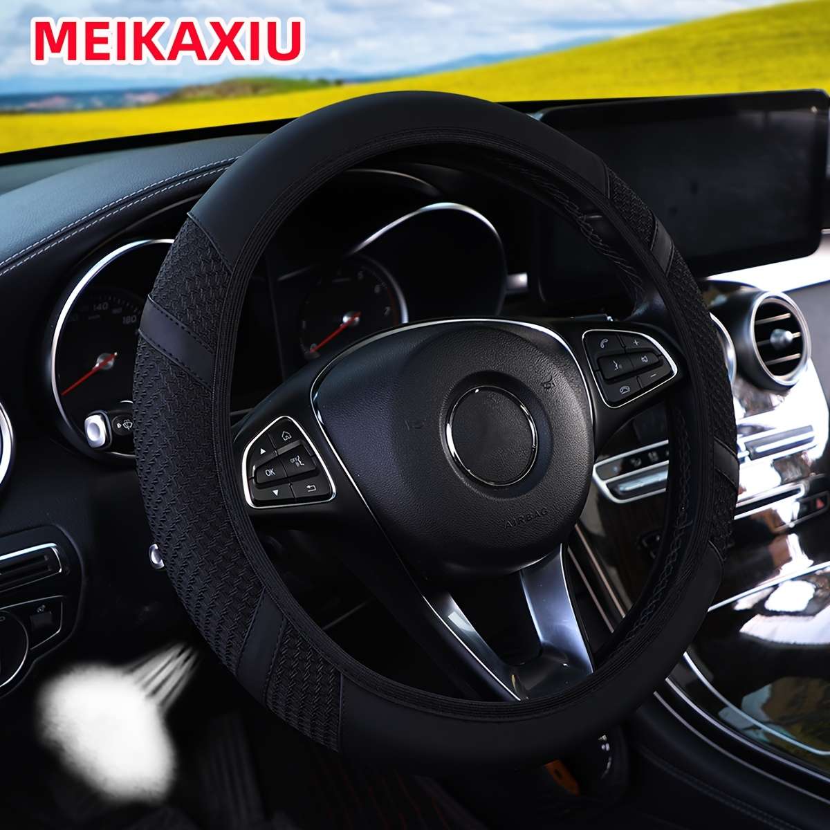 Car Steering Wheel Cover Light Gray