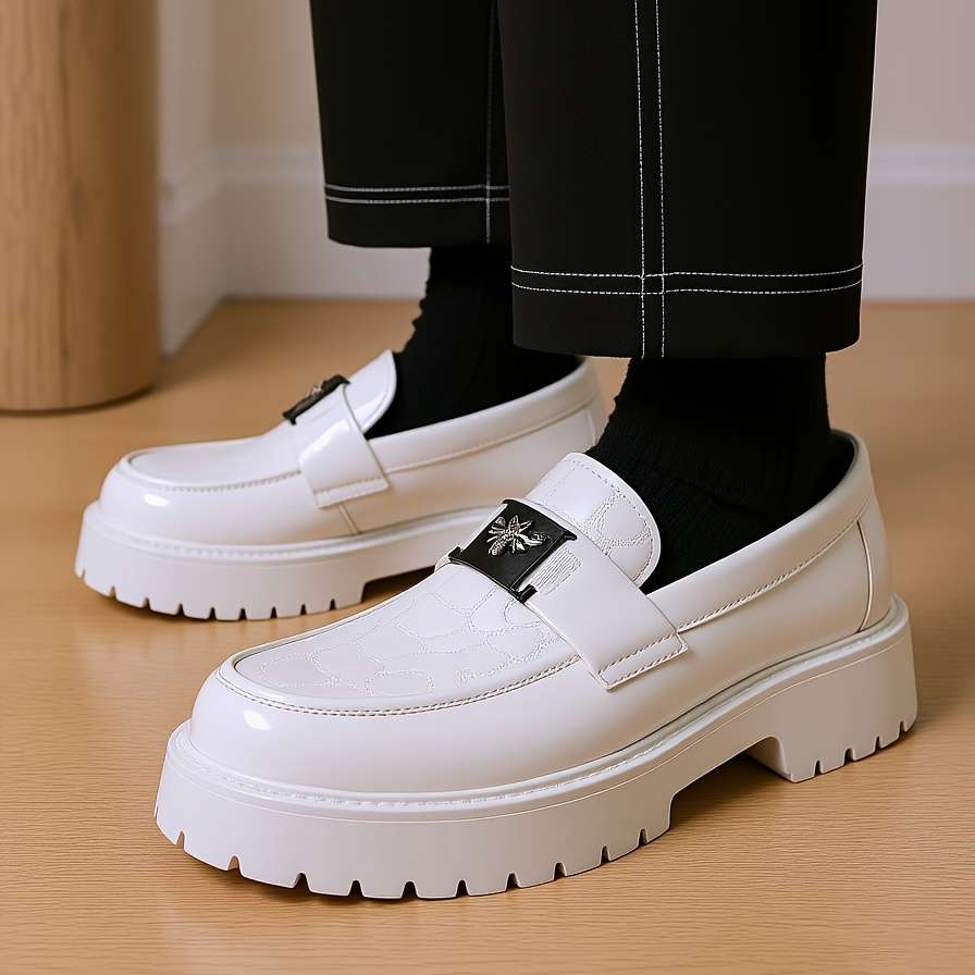 Mens Leather Shoes Color White Sizeuk 8