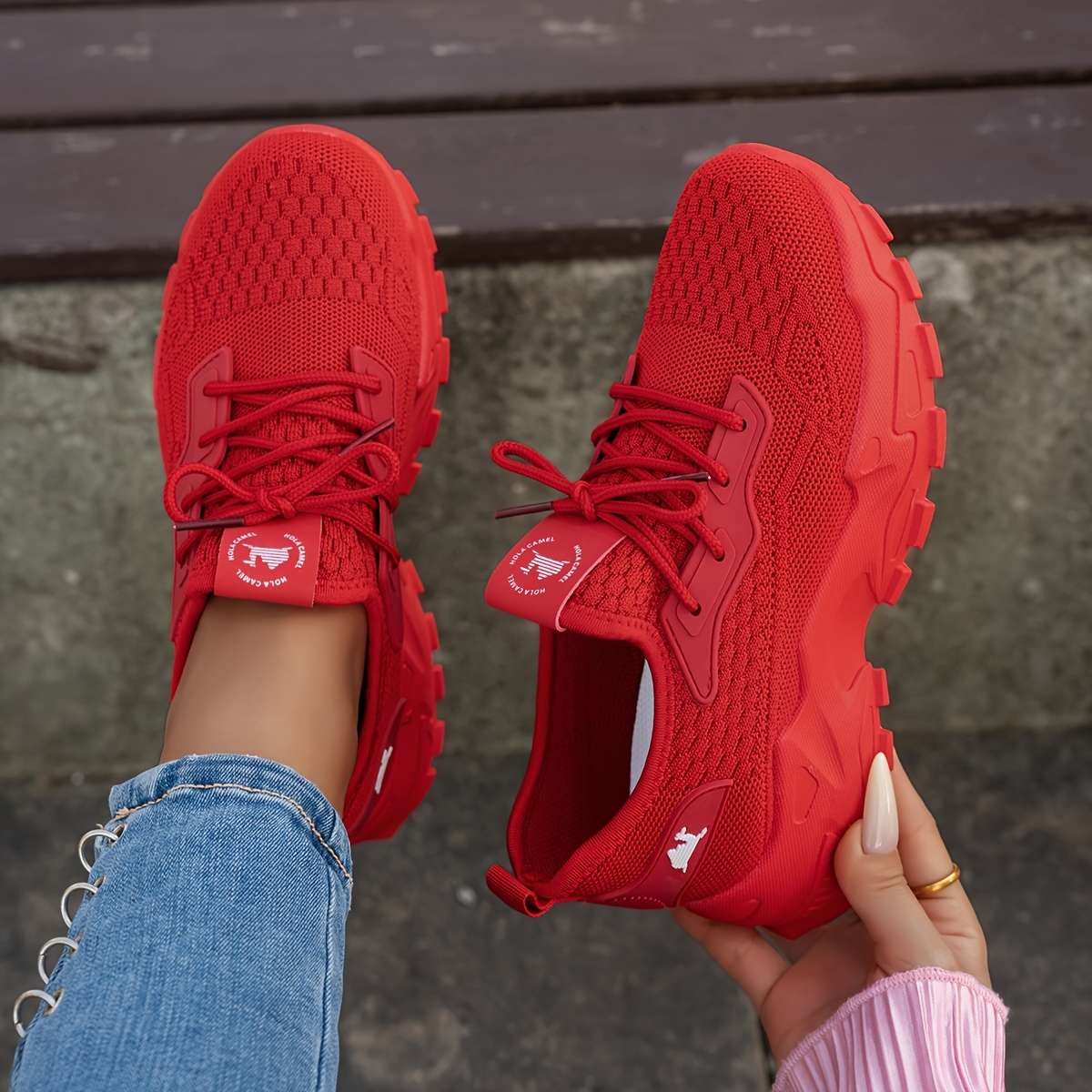Women S Sneakers Color Red Sizeuk 6.5