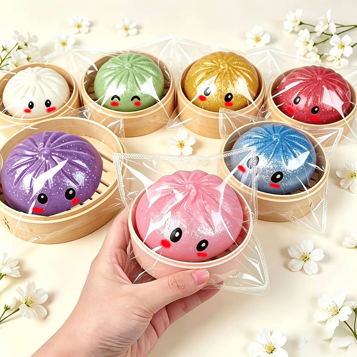 Squeezable Toys Color Random Color Style Style Steamed Buns Steamer