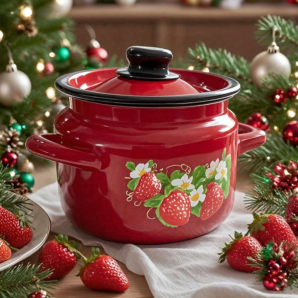 Raspberry Kiss Enamel 2L Double-Eared Storage Pot