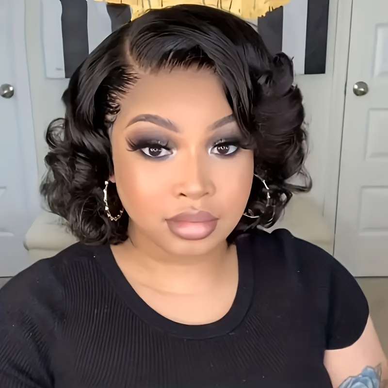 Black Womens Wigs Hair Length 20.32Cm