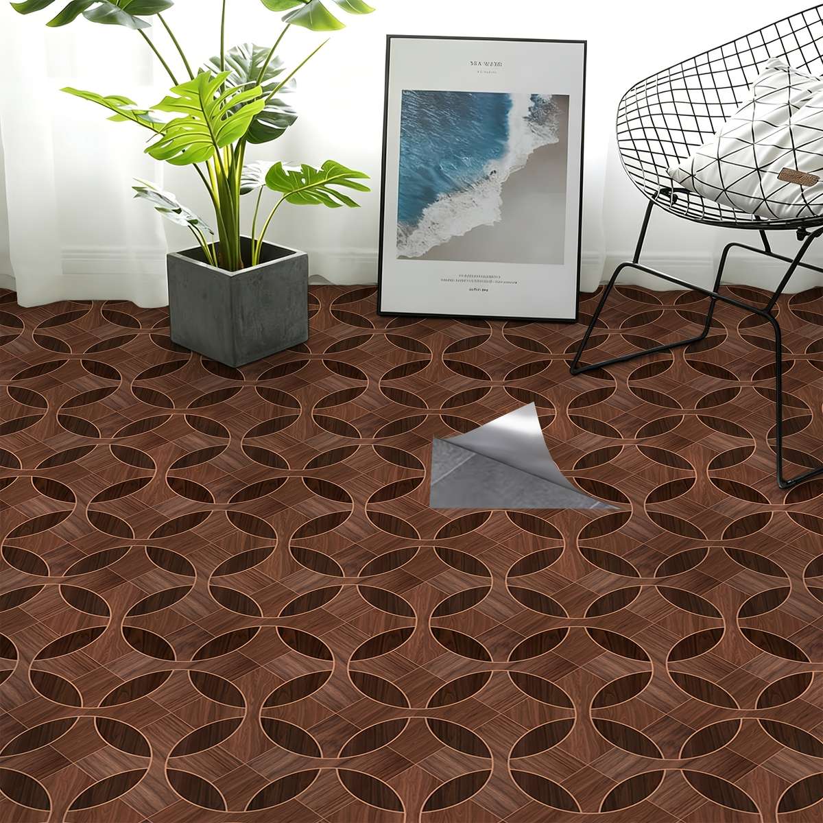 Self Adhesive Floor Stickers 40Cm*120Cm Wood Grain