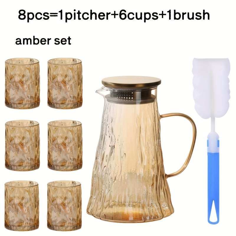 Water Cup Color Ash Grey Quantity8Pcs 1Jug 6Cups 1Brush