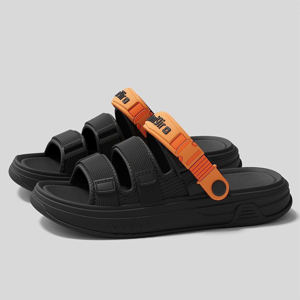 Sandals Color Black Orange Size Uk 8.5 9