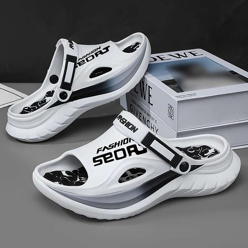 Men Slippers Summer Style White And Black Size Uk 6.5 To 7