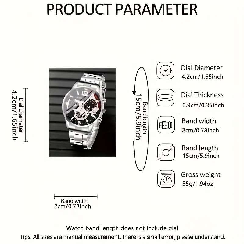 4PCS Mens Stylish Business Casual Date Display Equipped Aquantity