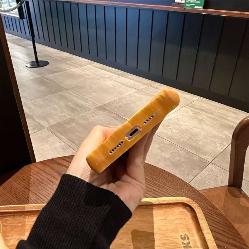 1Pc Yellow For iPhone 16 Pro Max Fun Toast Bread Suitable Phone Case