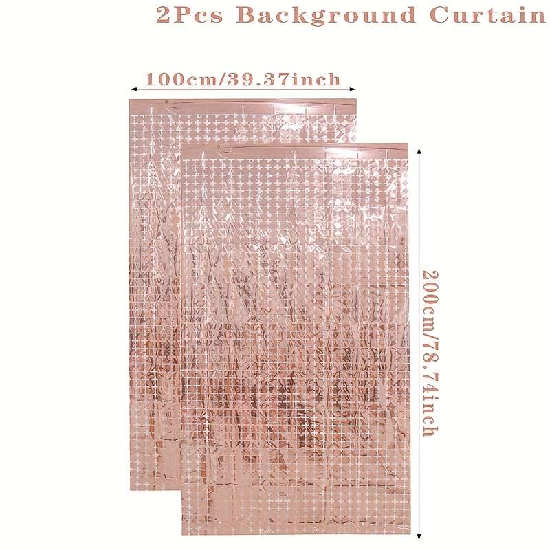 2Pcs Classic Modern Durable Golden Sequin Backdrop With For Festive Celebration 1X2M