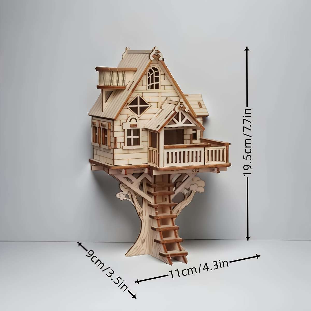 3D Building Model Puzzle Set Model Beautiful Old Tree House