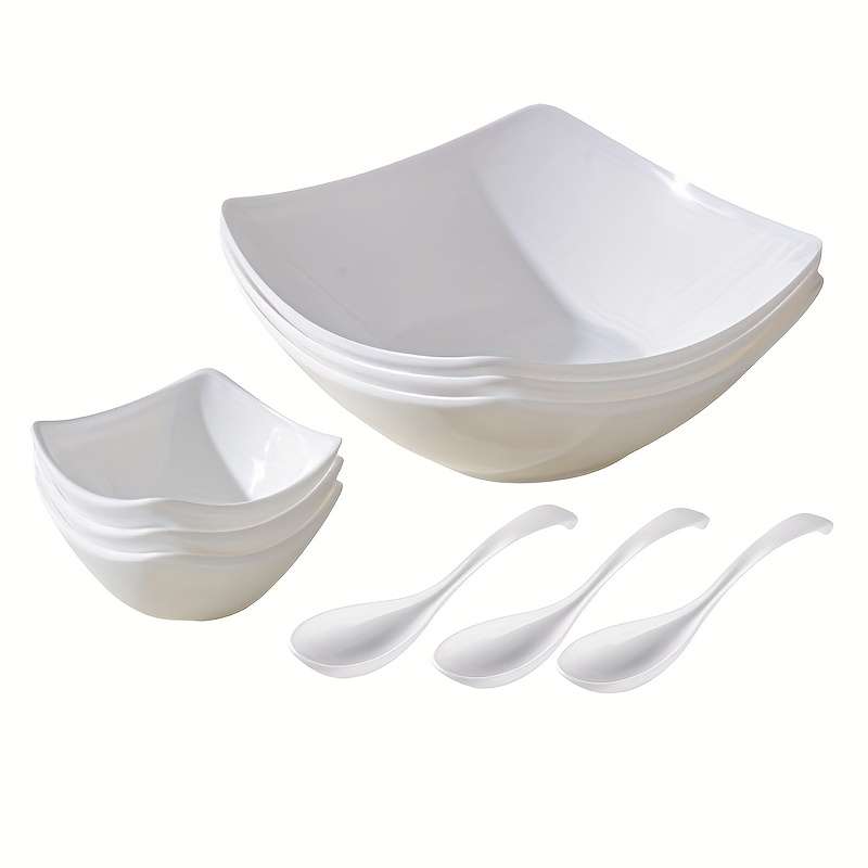 Bowl Items 6Pcs 2 Bowls  2 Plates  2 Spoons