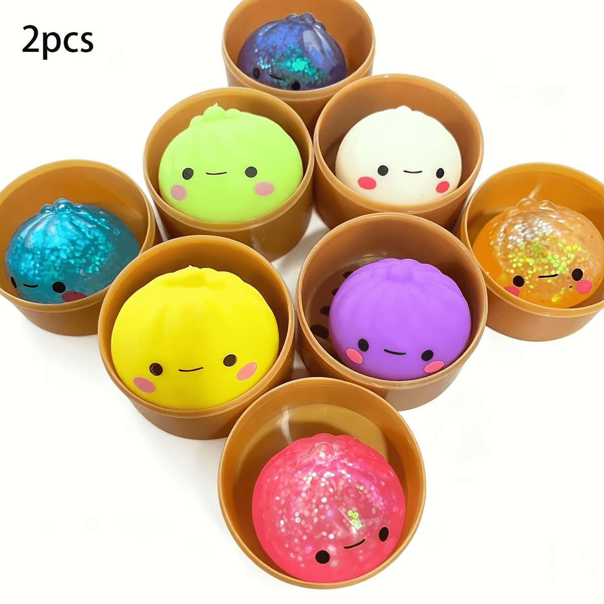 Squeezable Toys Color Latest Pink Style Two Buns Two Cages Two Lids