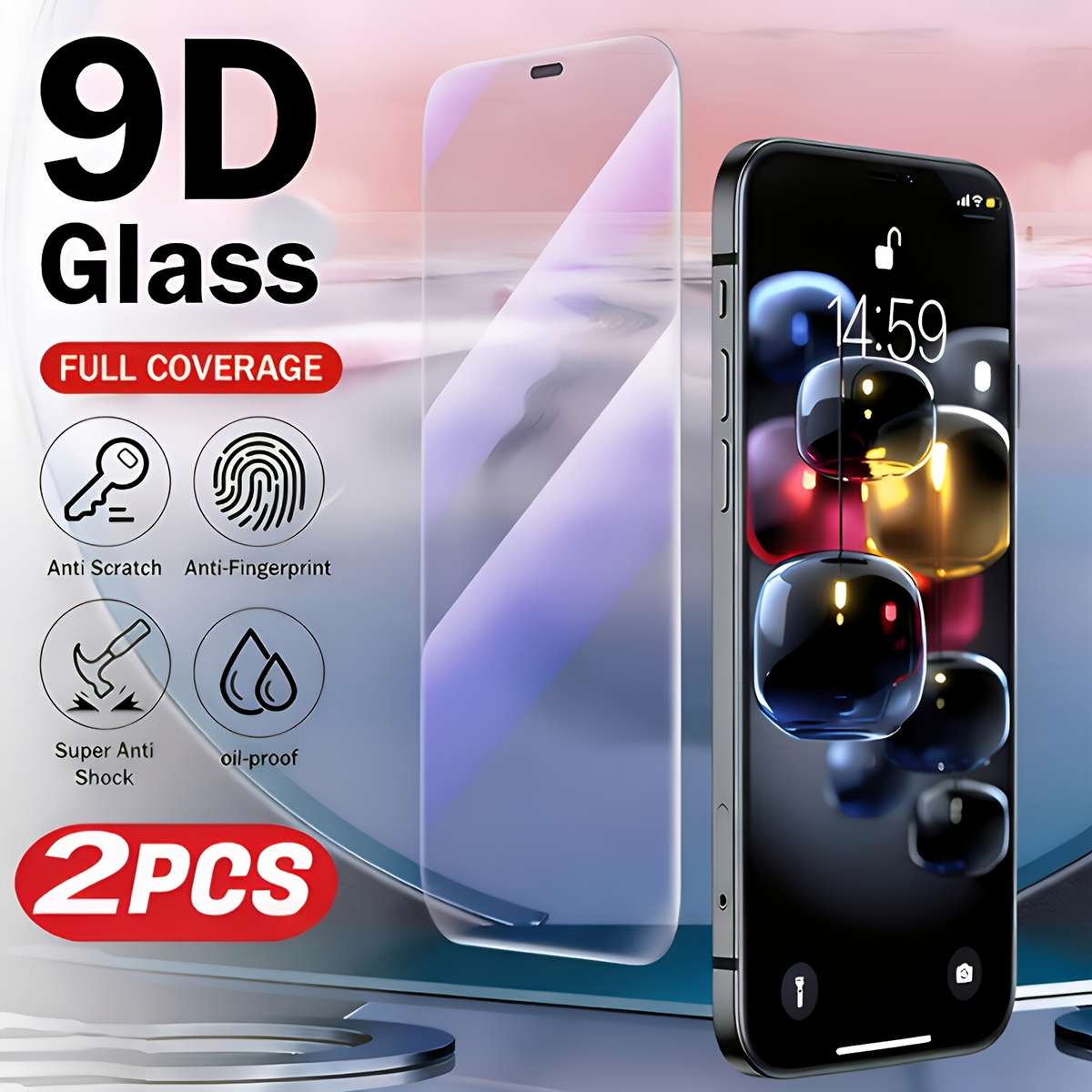 Screen Protector Color 2 Piecestransparent Compatible Model Iphone 16