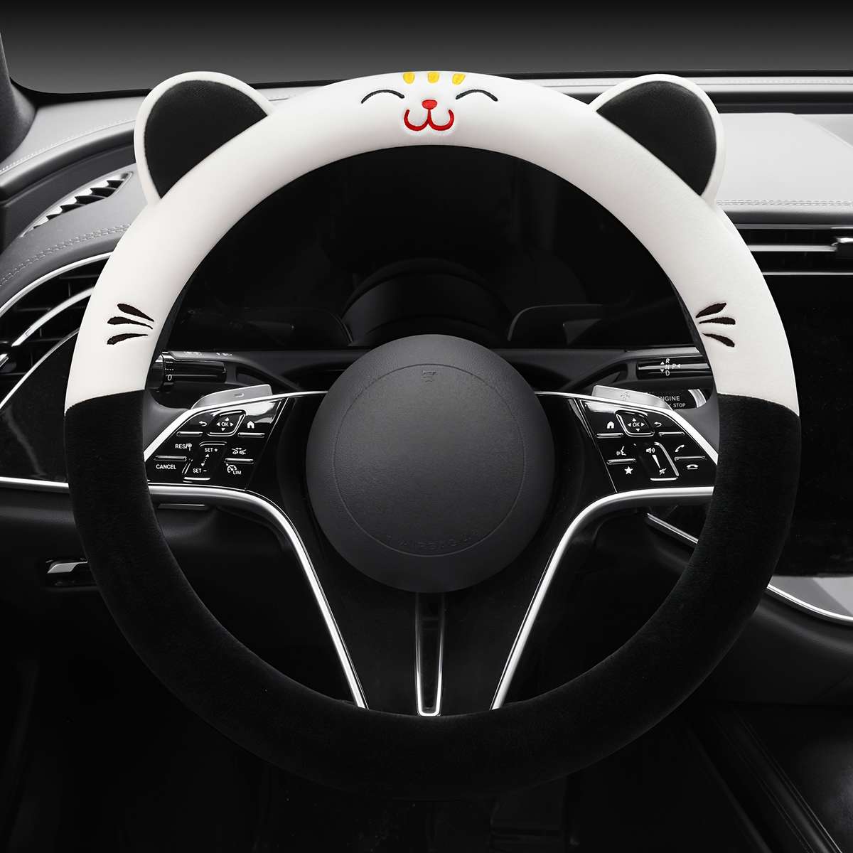 Car Steering Wheel Cover Kitten Blue