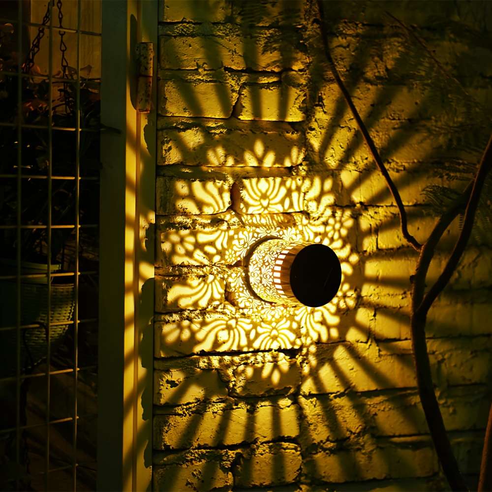 Solar Emergency Lights Color 2 Pieces Mandala Wall Lamps