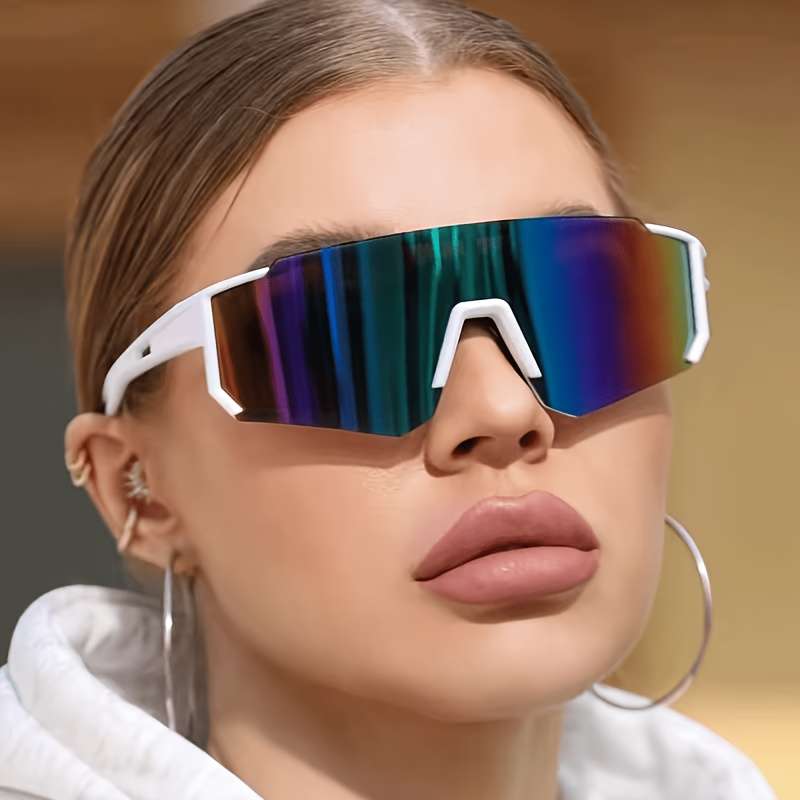 Cycling Glasses Style White Frame Blue Mercury