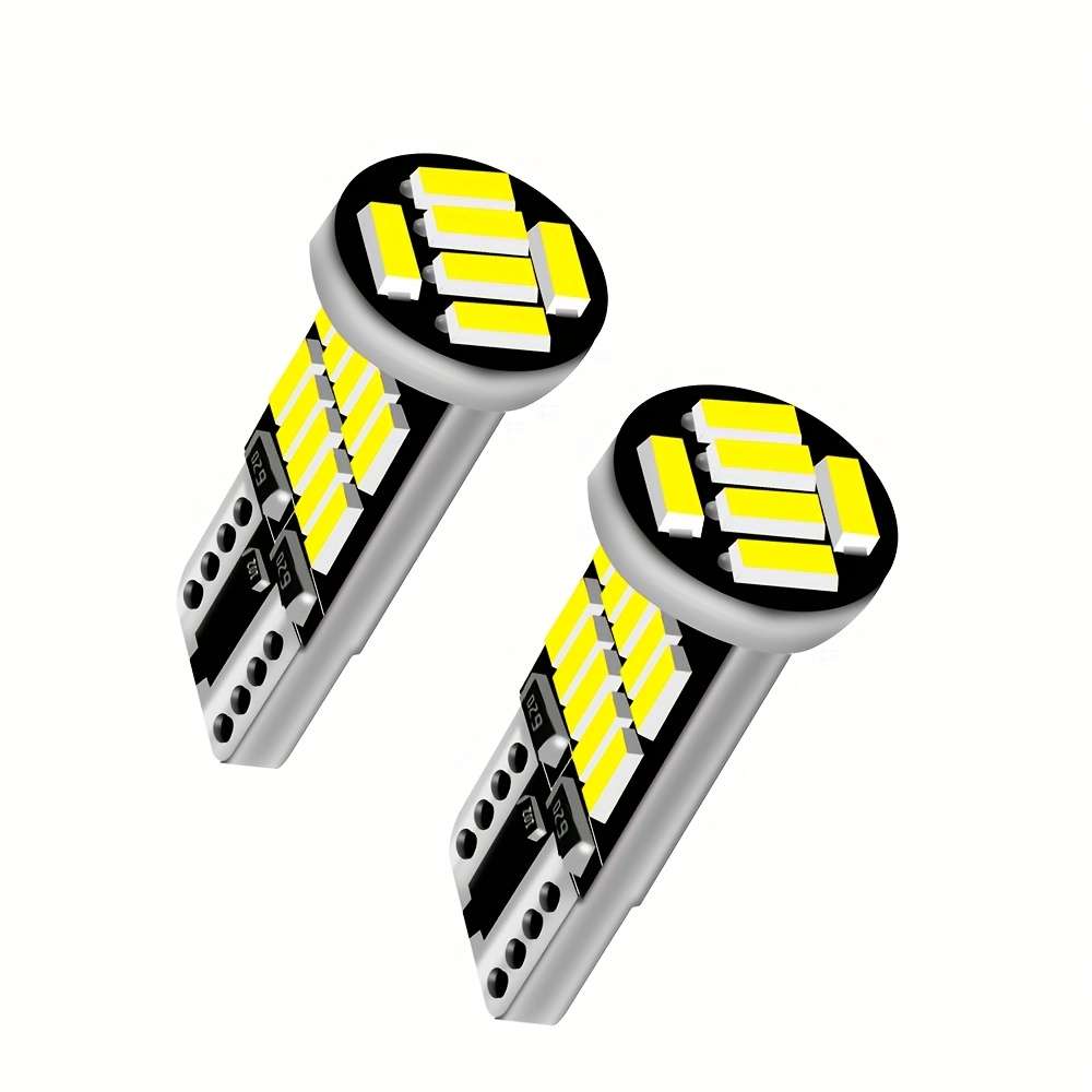 2pcs White LED Car Signal Light Bulbs T10 W5W with High Brightness 4014 Lamp Beads 2