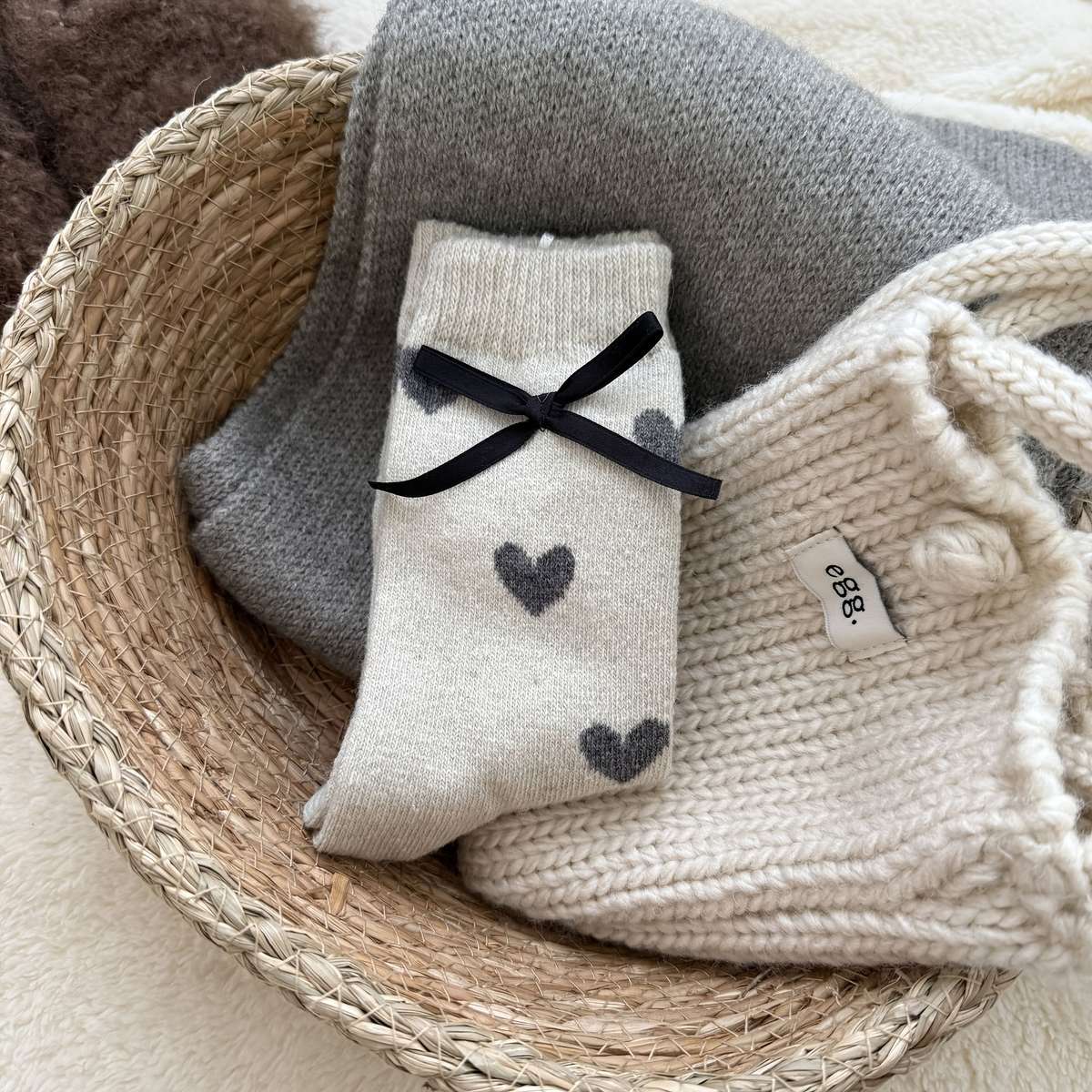Women S Socks Color Beige Gray Bow1Pair Size Asian Onesize