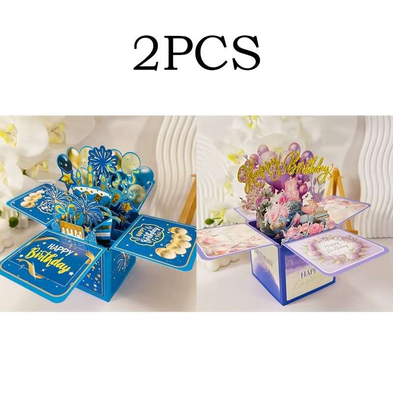Greeting Cards Style Handmade 3D Pop-Up Birthday Card Box