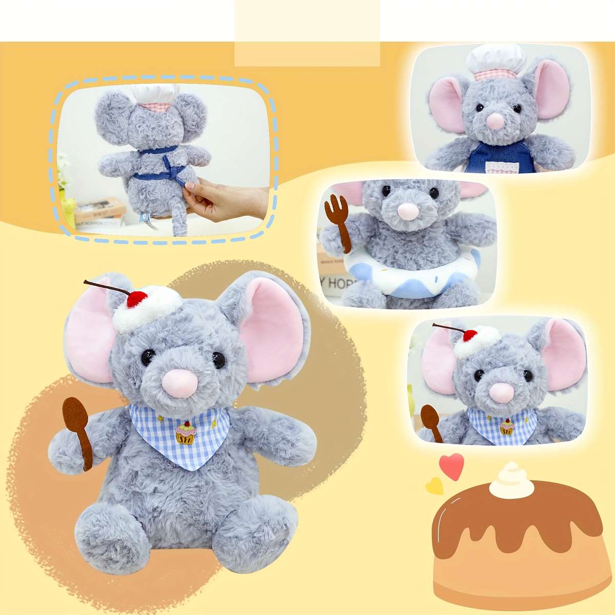 Plush Toyss Items Sweet Spoon Cooking Mouse
