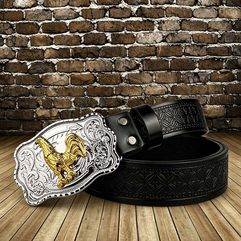 Belt Color Rooster Buckle  Houndstooth Size 105 108Cm 41.34 42.52In