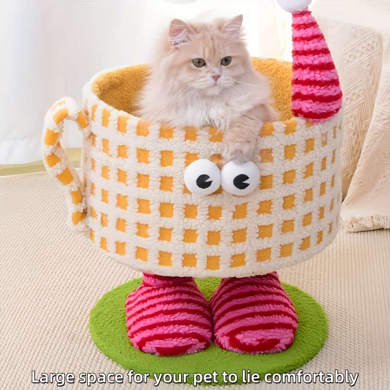 Pet Supplies Color Three  Layer Double Column Foot Cup Cat Climbing Frame Green Cup Model