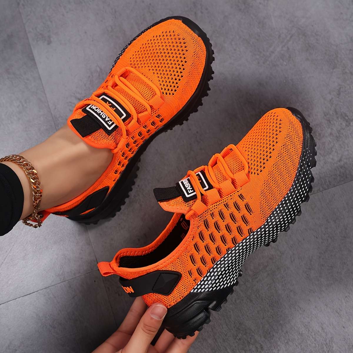 Women S Sneakers Color Orange Red Sizeuk 5