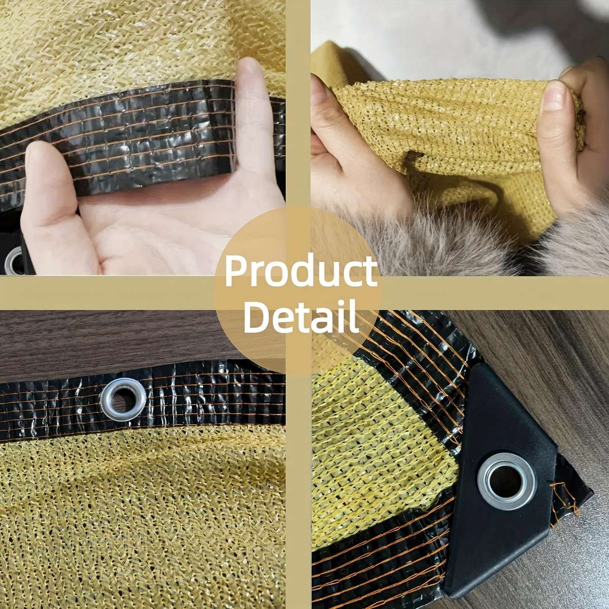 Shade Net Color Beige Send Rope Size200X200Cm78.4X78.4In
